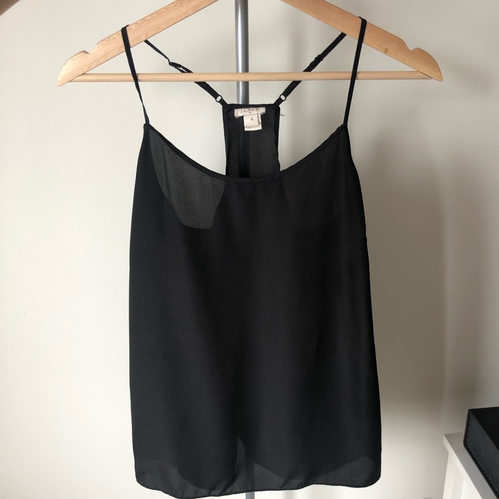 J.Crew Racerback Tank Black (Size 4)
